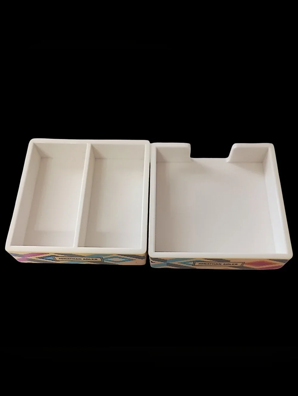Vintage Jonathan Adler Desk Set Organizer Tape Dispenser Stapler Memo Tray 4 Pc